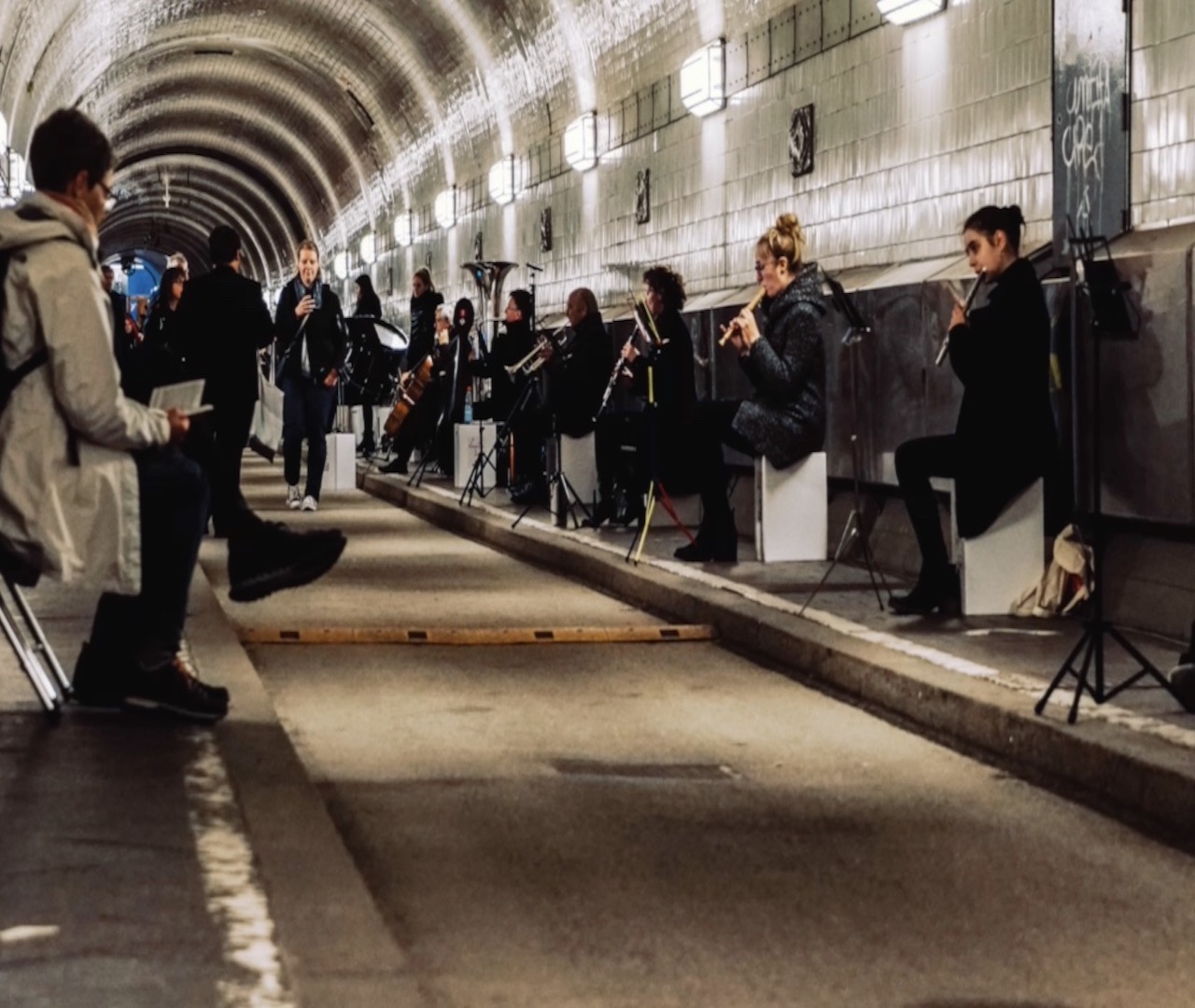 Open Fields - Musicians in tunnel