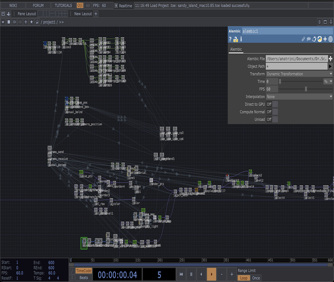 TouchDesigner video generation patch